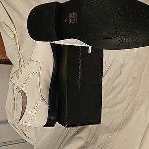 Bruno Marc white Patent leather dress shoes